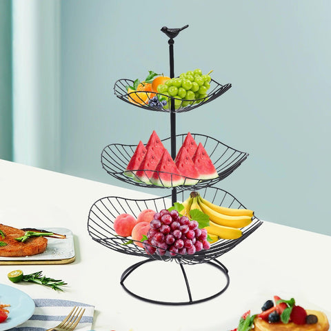 3 Tier Fruit Basket Stand, Fruit and Vegetable Storage Basket, Dessert Cake Stand, Table Centerpiece