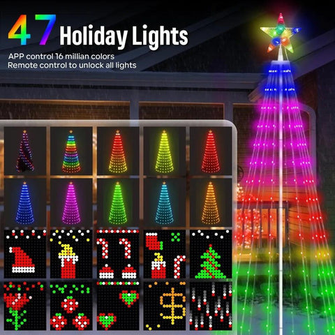 Party & Holiday DIY Decorations Outdoor Christmas Tree, Suitable for Courtyards, Equipped with Pre Installed Lights, LED Lights