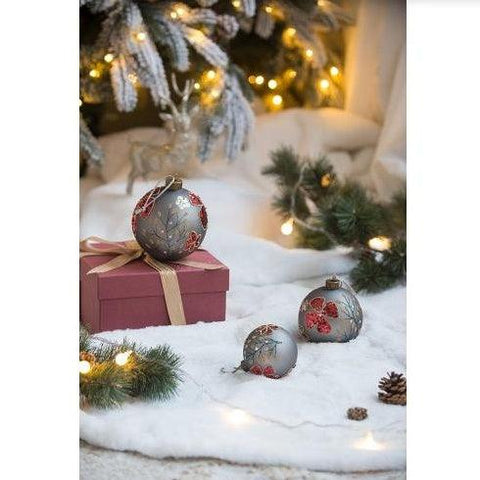 Christmas Ball Ornaments, Glass Decorative Hanging Ball Christmas Tree Ornaments For Holiday Party Decorations, Set Of 4