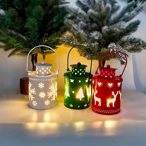 Christmas Candle Lights LED Small Lanterns Wind Lights Electronic Candles Nordic Style Creative Holiday Decoration Decorations