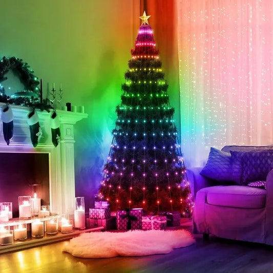 LED Lights Collapsible Christmas Tree Light With Remote App Control IP65 Waterproof Customized Multi-Color Mode Timer Setting Work With Alexa Google