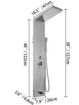 VEVOR  LED Light Shower Panel System Waterfall Rain Shower Faucet SPA Massage Jets Tub Shower With Bidet Bath Taps For Bathroom